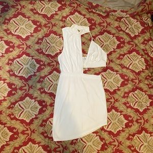 sexy cut out white dress